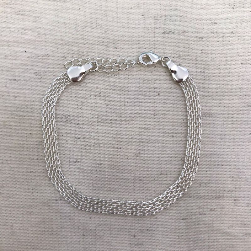 PULSEIRA MALHA GLAMOUR BANHADO A PRATA