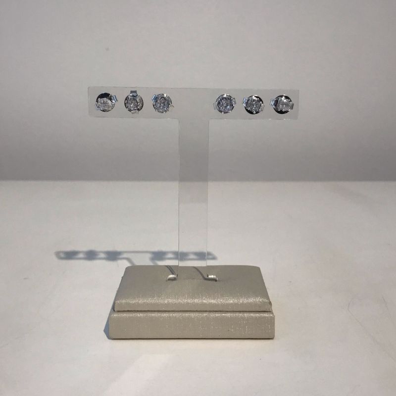 TRIO PONTO DE LUZ EM ZIRCÔNIA BANHADO A PRATA