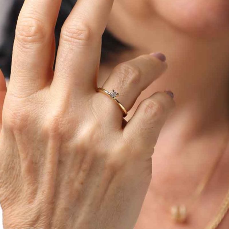 ANEL SOLITÁRIO ZIRCÔNIA BANHADO A PRATA