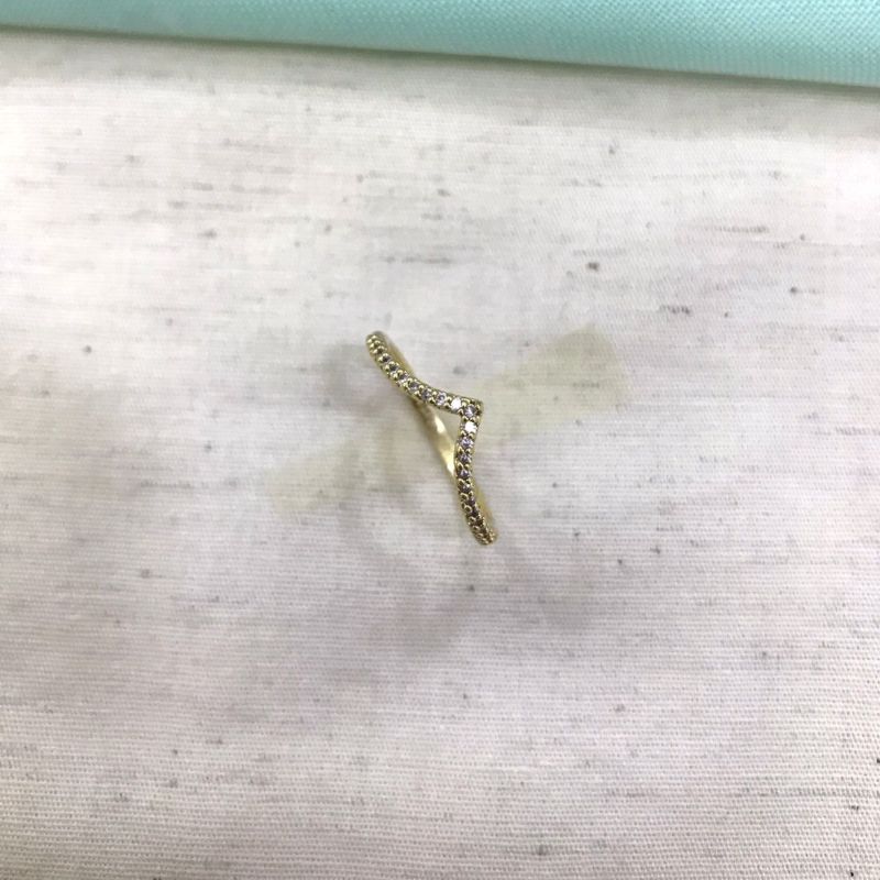 ANEL COROA ZIRCÔNIA BANHADO A OURO