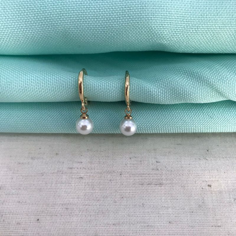 ARGOLINHA PÉROLA BANHADO A OURO