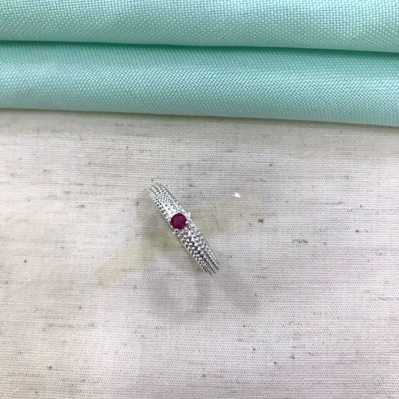 ANEL TEXTURIZADO ZIRCÔNIA PINK BANHADO A PRATA