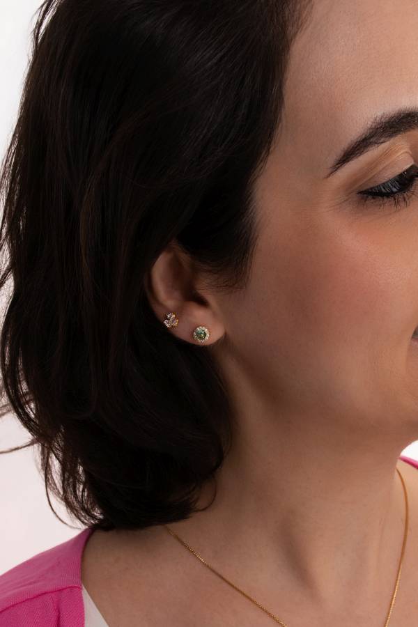 CONJUNTO CICLO DE AMOR ZIRC BANHADO A OURO