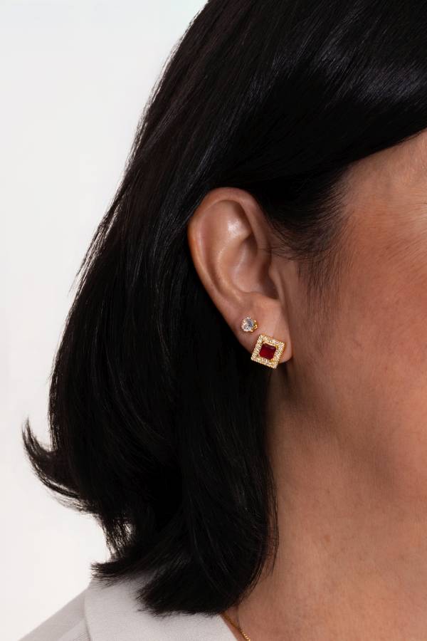 CONJUNTO MIRA RUBI BANHADO A OURO