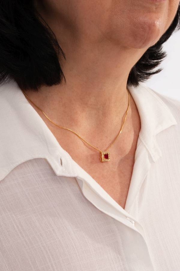 CONJUNTO MIRA RUBI BANHADO A OURO