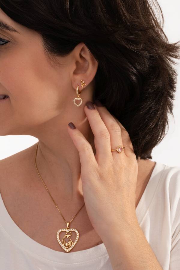 COLAR AMOR DE MÃE BANHADO A OURO