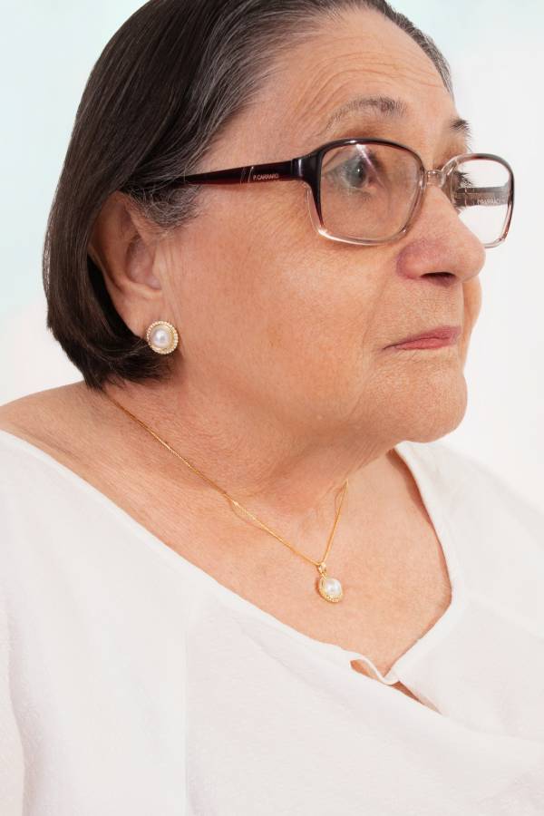 CONJUNTO PÉROLA ZIRCÔNIA BANHADO A OURO