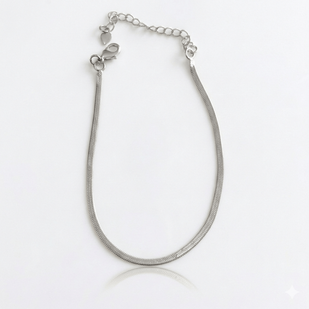 Pulseira Fita Lisa 2mm Coleção Best Seller Banho Ródio Branco