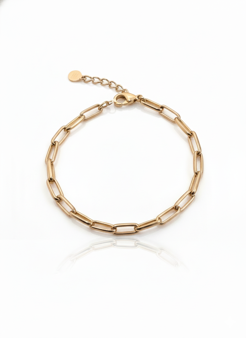 Pulseira Elos Carttier Alongados Design Moderno Banhada a Ouro 18k