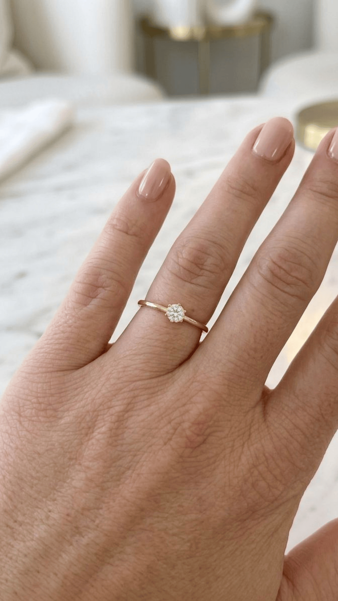 Anel Solitário 6 Garras Best-Seller Banhado Em Ouro 18k