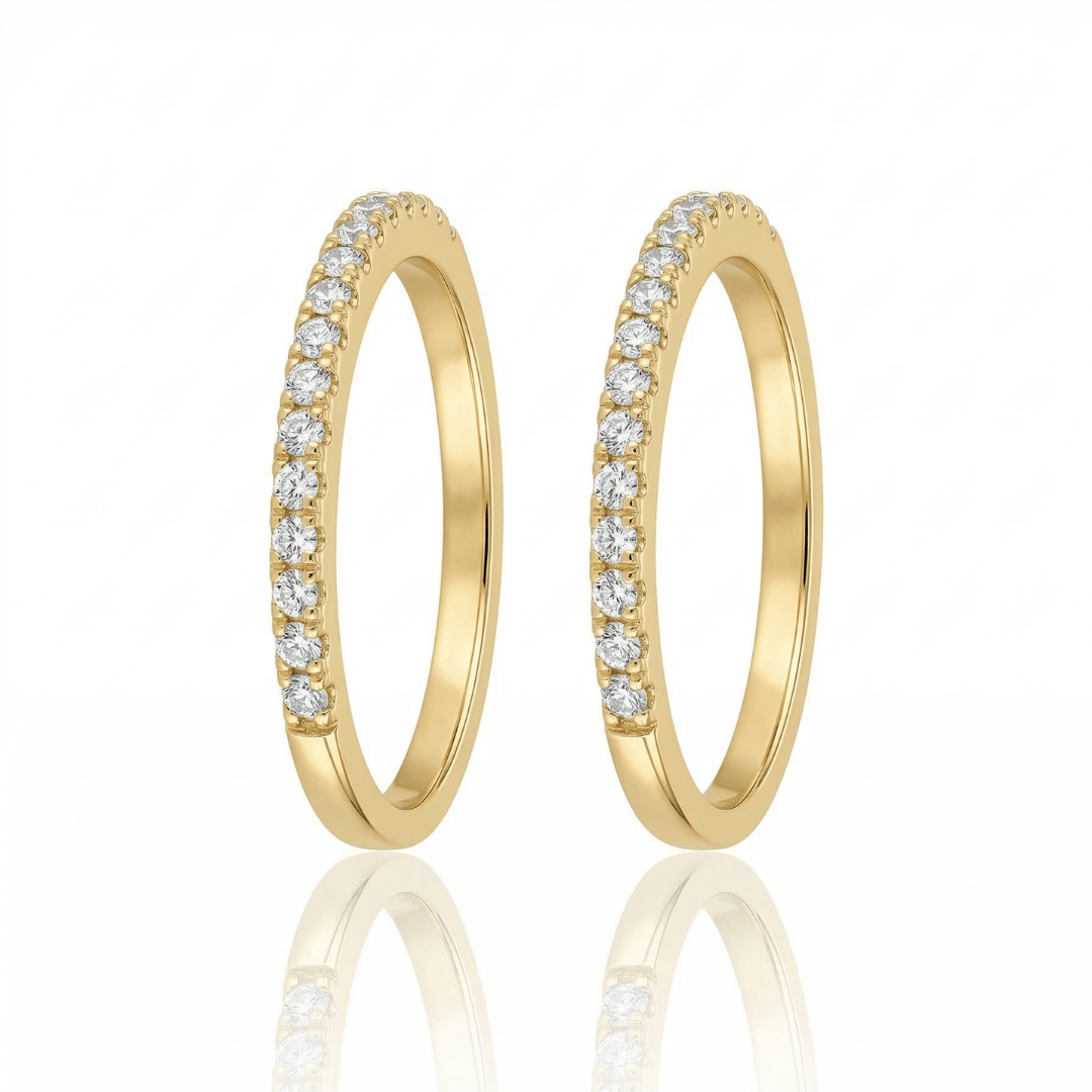 Anel Par Aparador Aliança Best Seller Cravejado Banho Ouro 18k