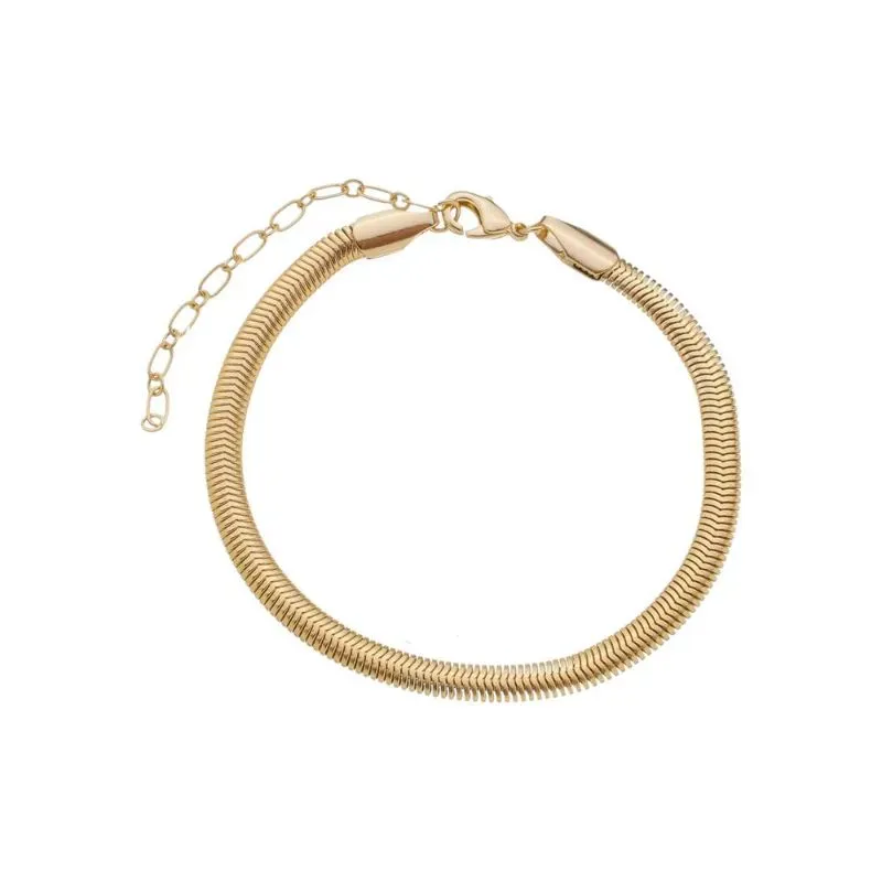 Pulseira Malha Grossa Francesca Banhado Em Ouro