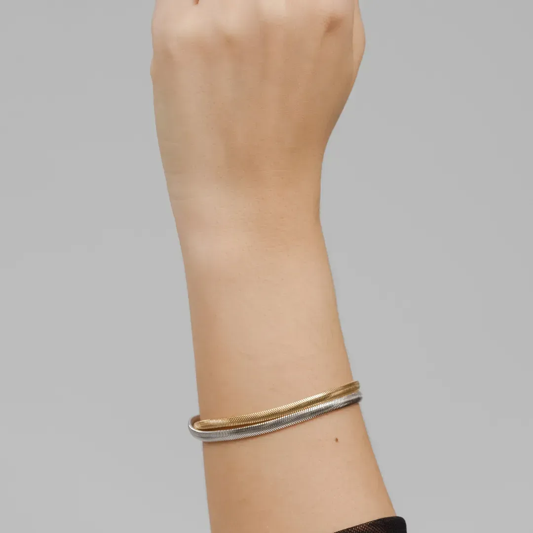 Pulseira Malha Grossa Francesca Banhado Em Ouro