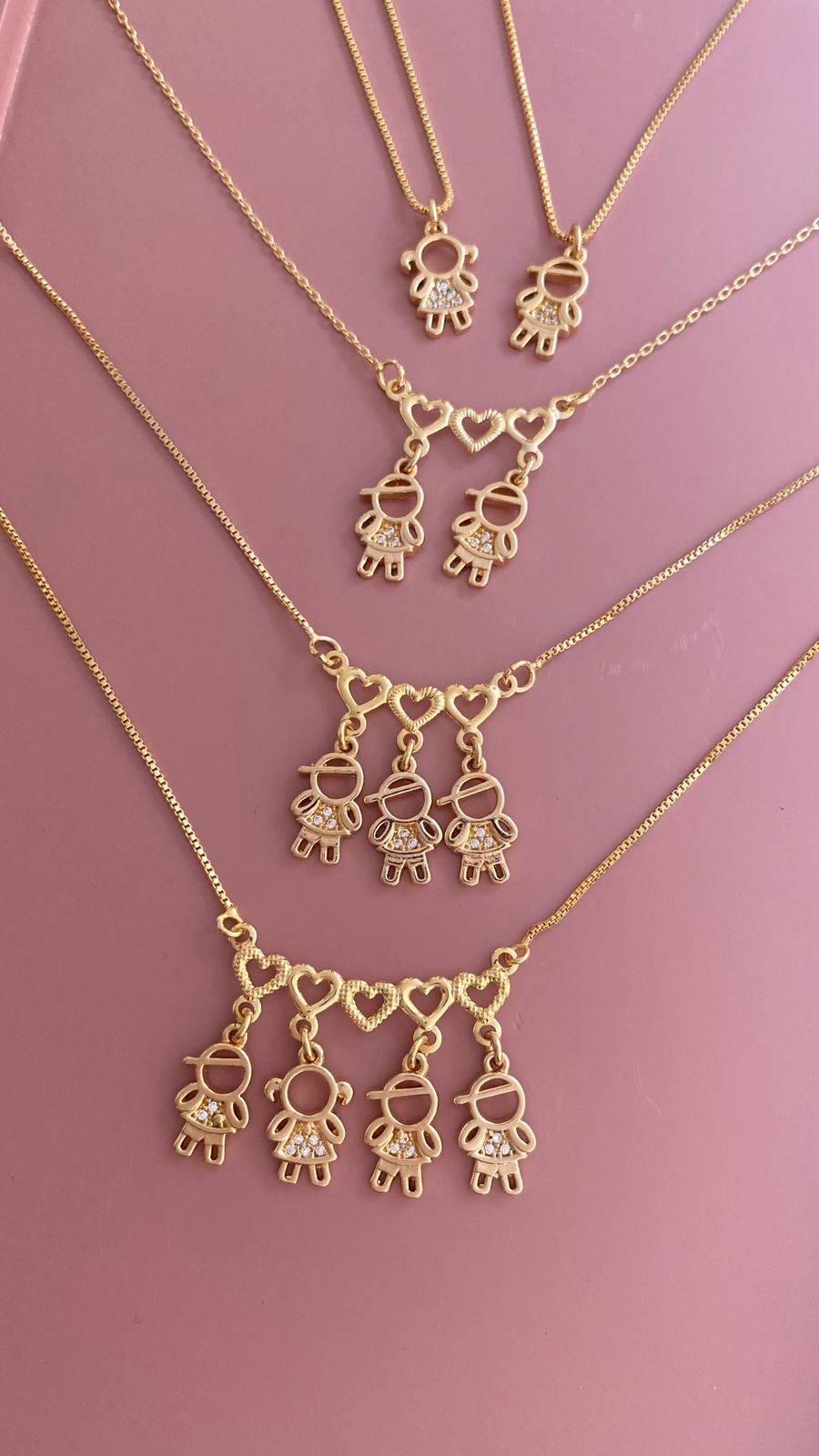 COLAR 3 FILHOS COM ZIRCONIAS - FILHOS