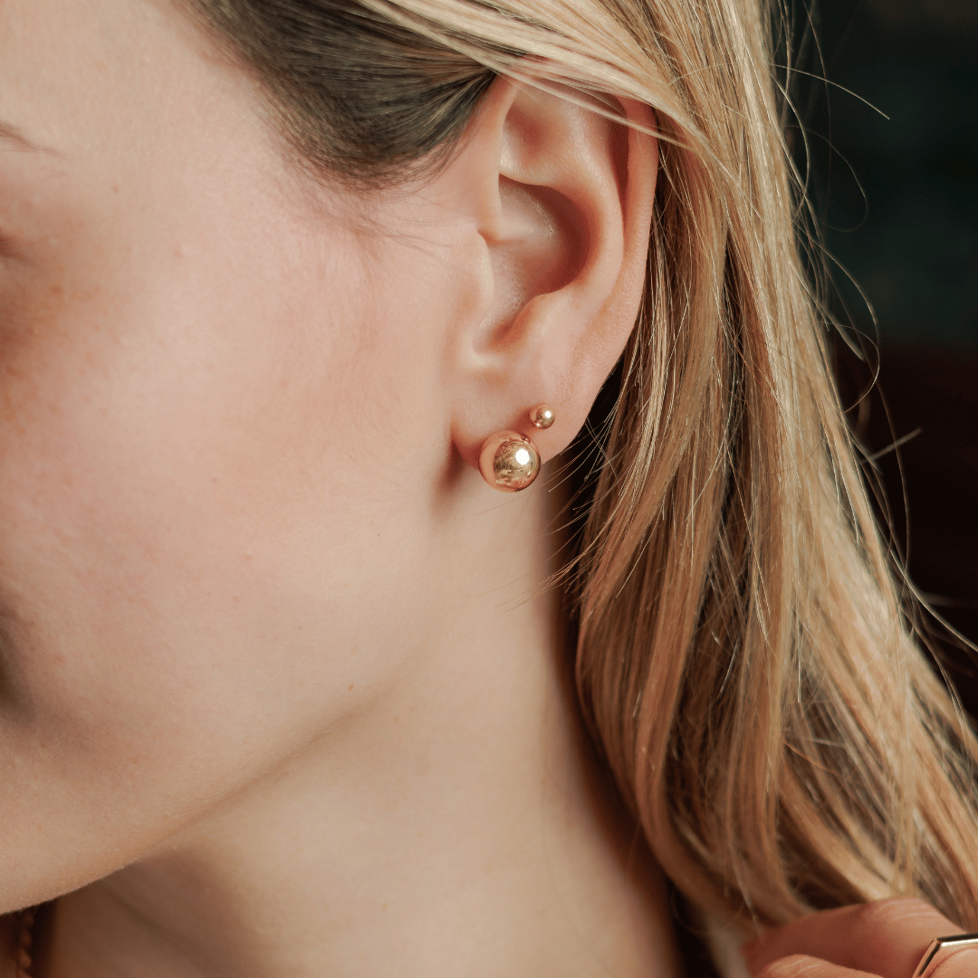 Brinco Fabiana Bola Lisa Grande Banho Ouro 18k