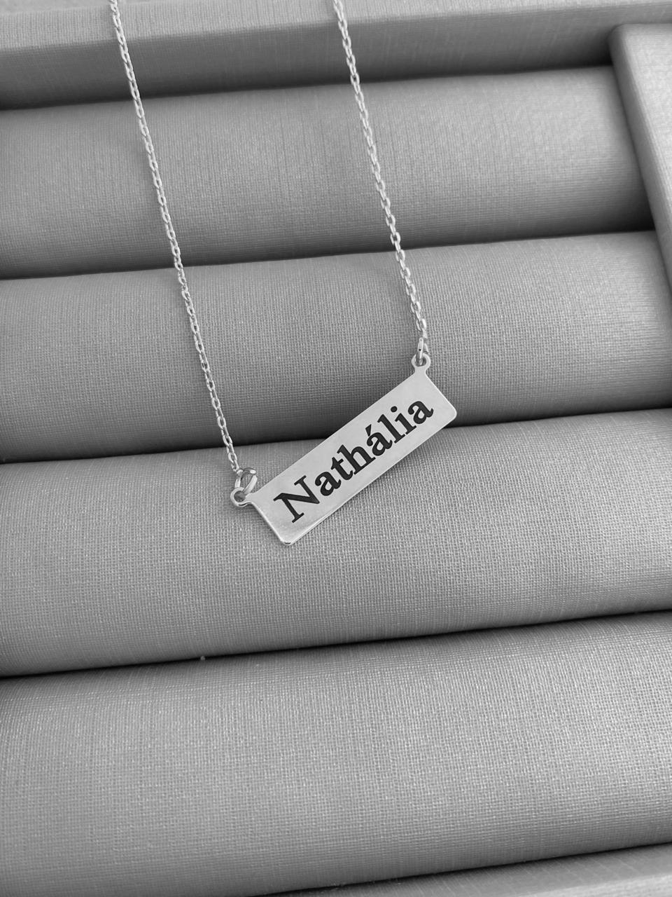 COLAR DE NOME PLACA ELEGANCE 45CM