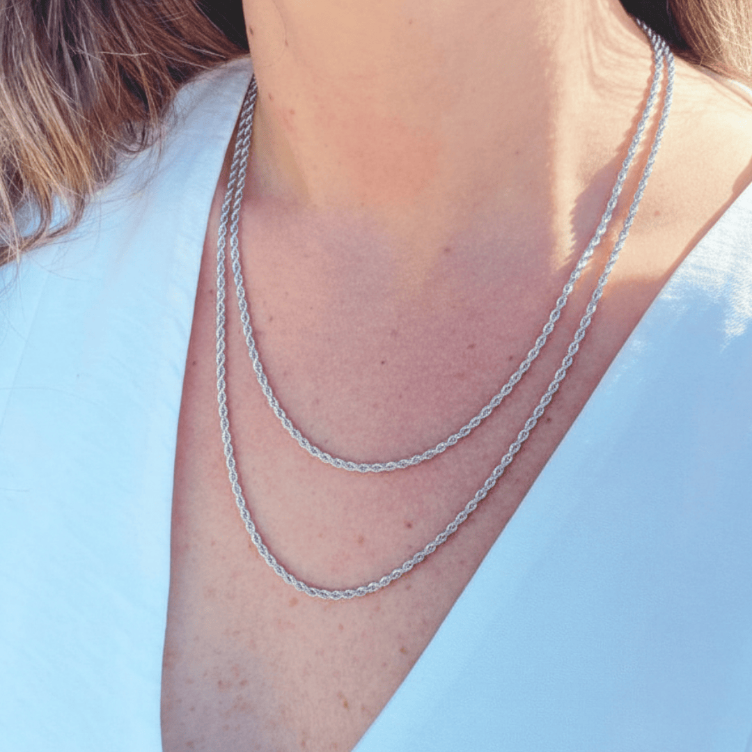 Colar Choker Cordão Baiano 40cm Banho Ródio Branco