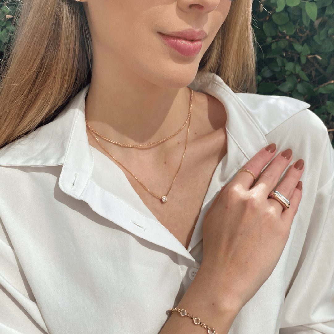 PULSEIRA BOLAS DE ZIRCONIAS -  JARDIM SECRETO
