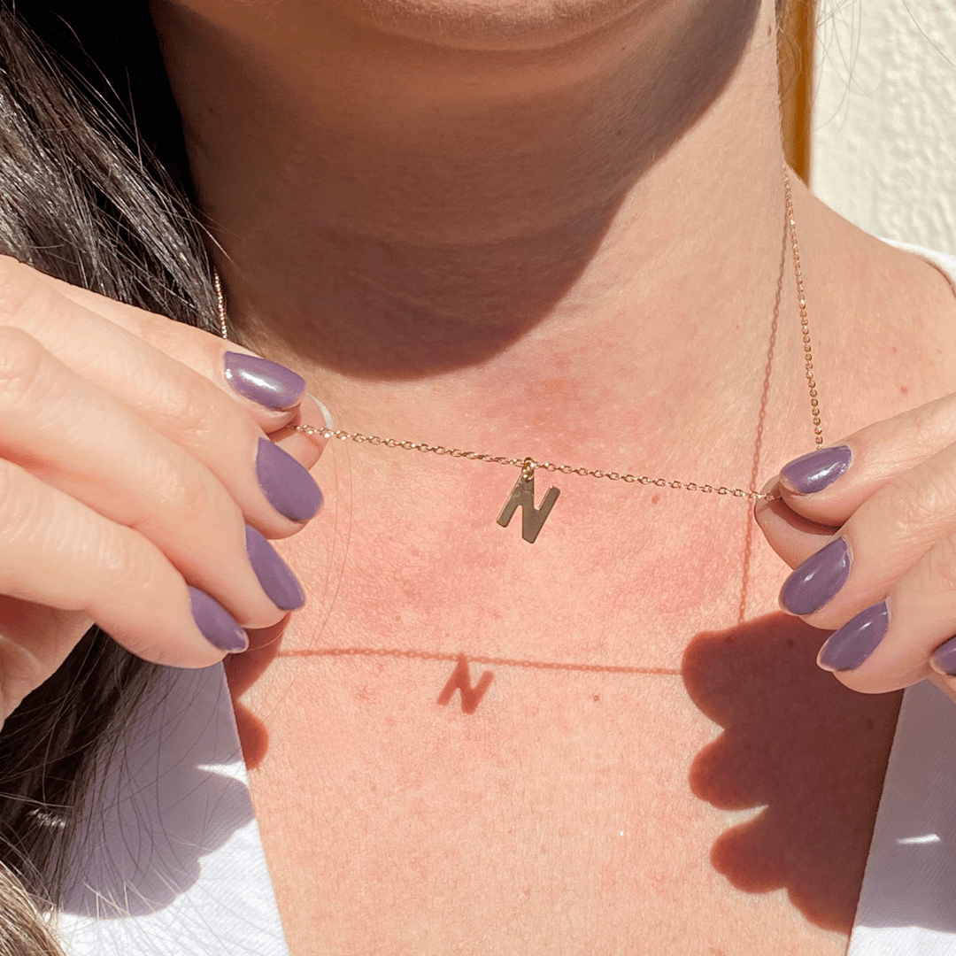COLAR DE LETRA LISA CHOKER 40CM