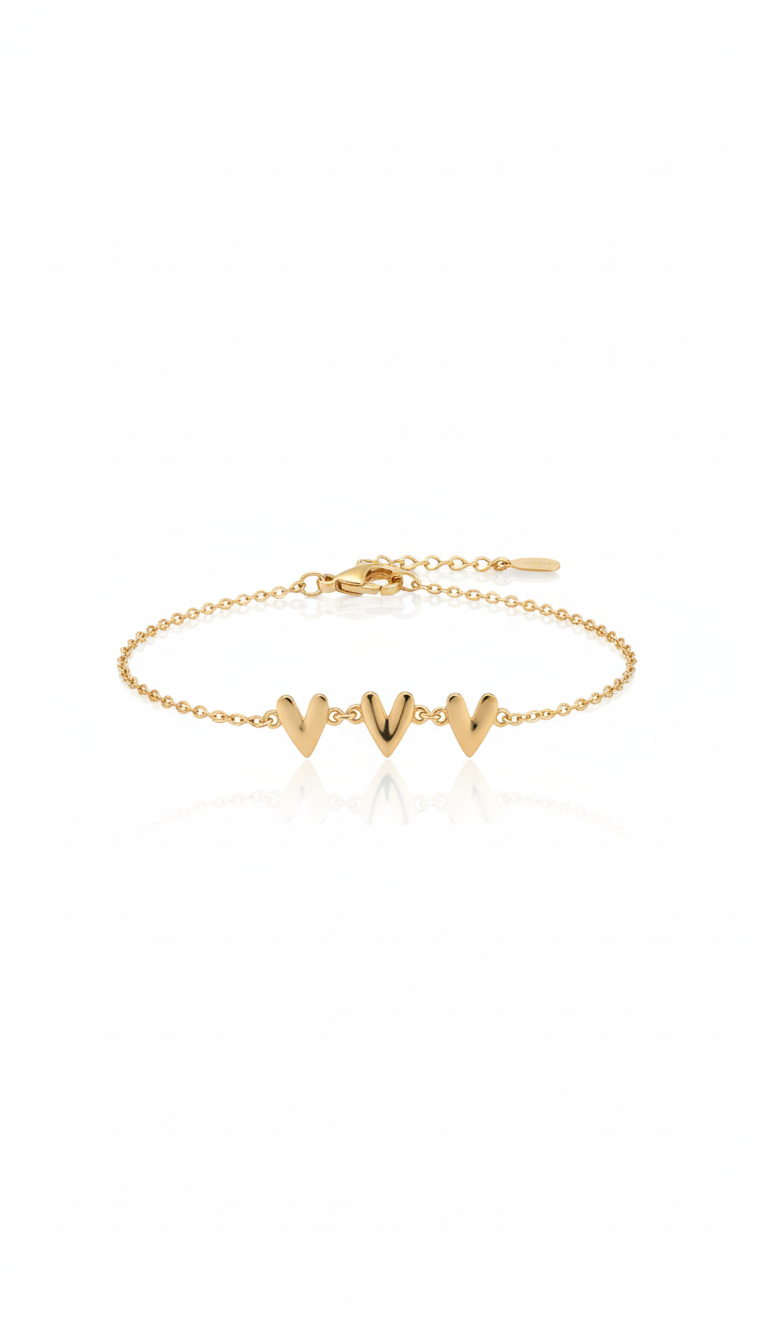 PULSEIRA 3 CORAÇÕES CURVADINHO - AURA