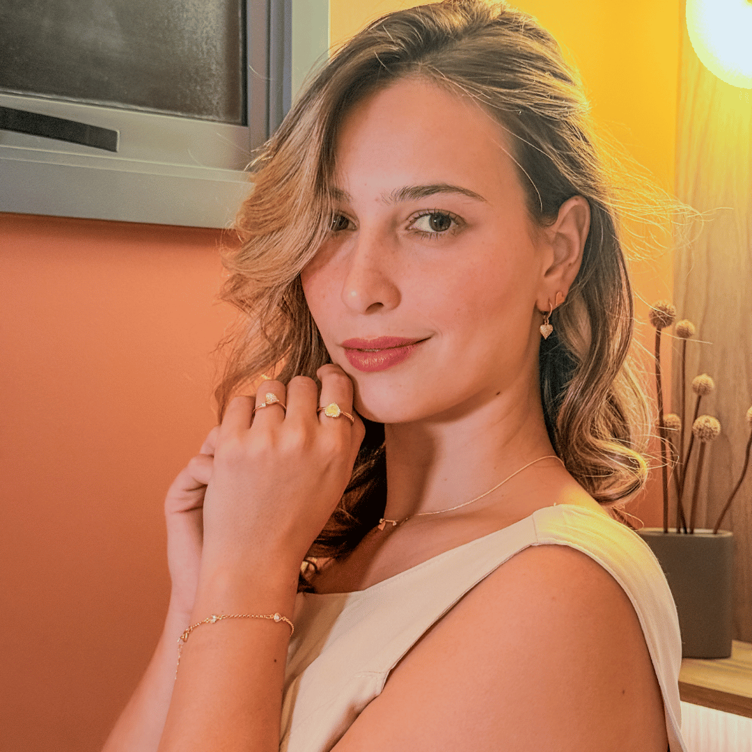 ANEL CORAÇÃO E PONTO DE LUZ REGULÁVEL- AURA