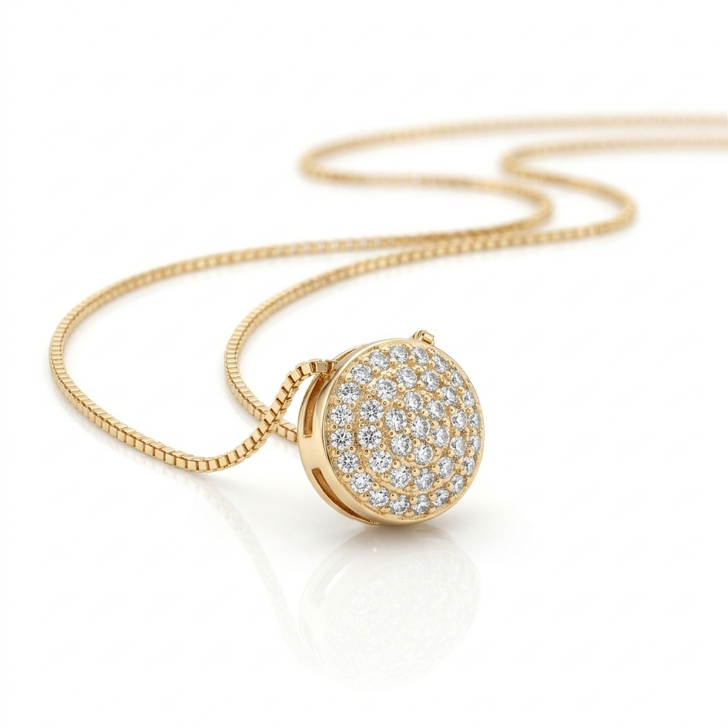 Colar Círculo Cravejado Zircônias Aura 45cm Banho Ouro 18k