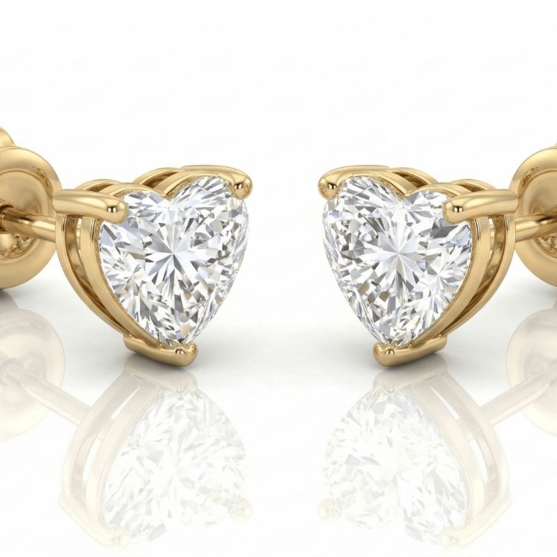 Brinco Coração Zircônias Cristal Banhado a Ouro 18k