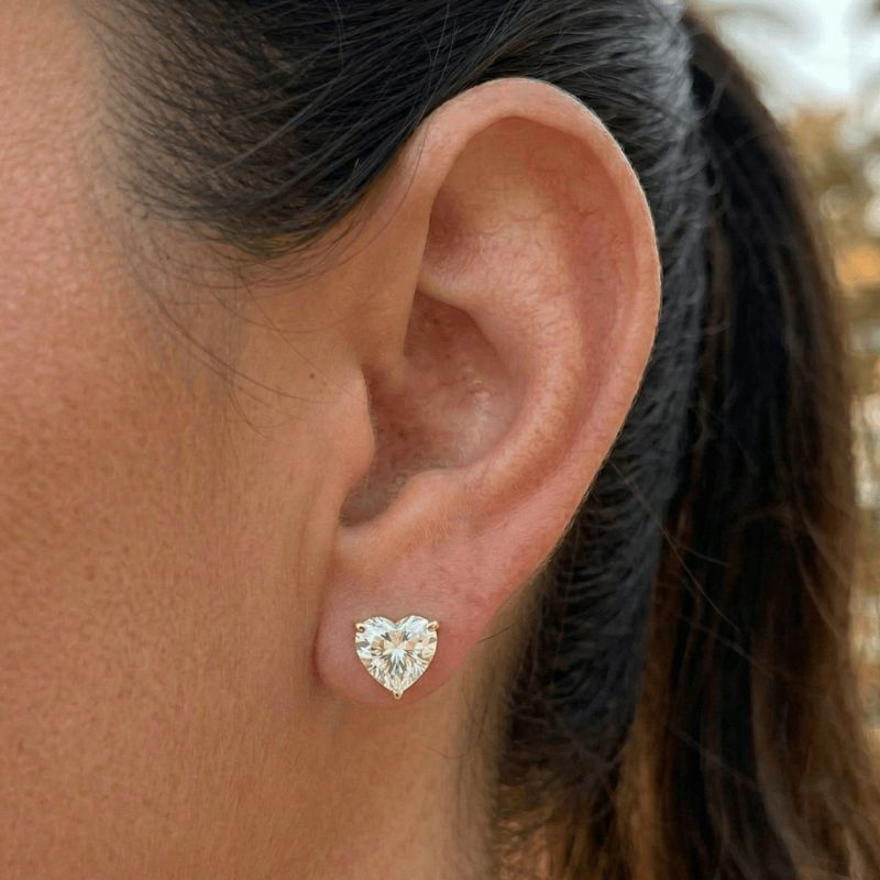 Brinco Coração Zircônias Cristal Banhado a Ouro 18k