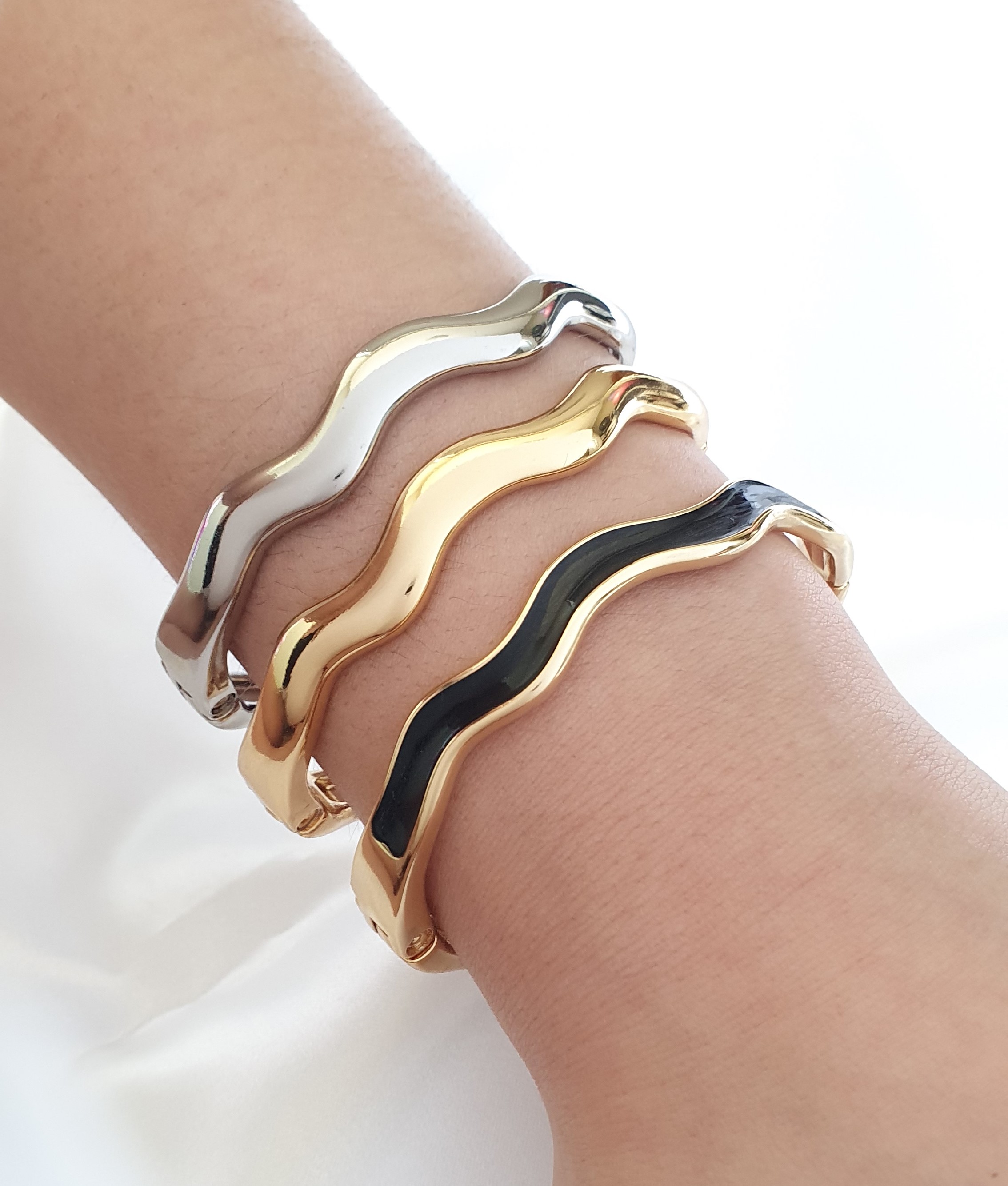 Bracelete Ondulado Preto