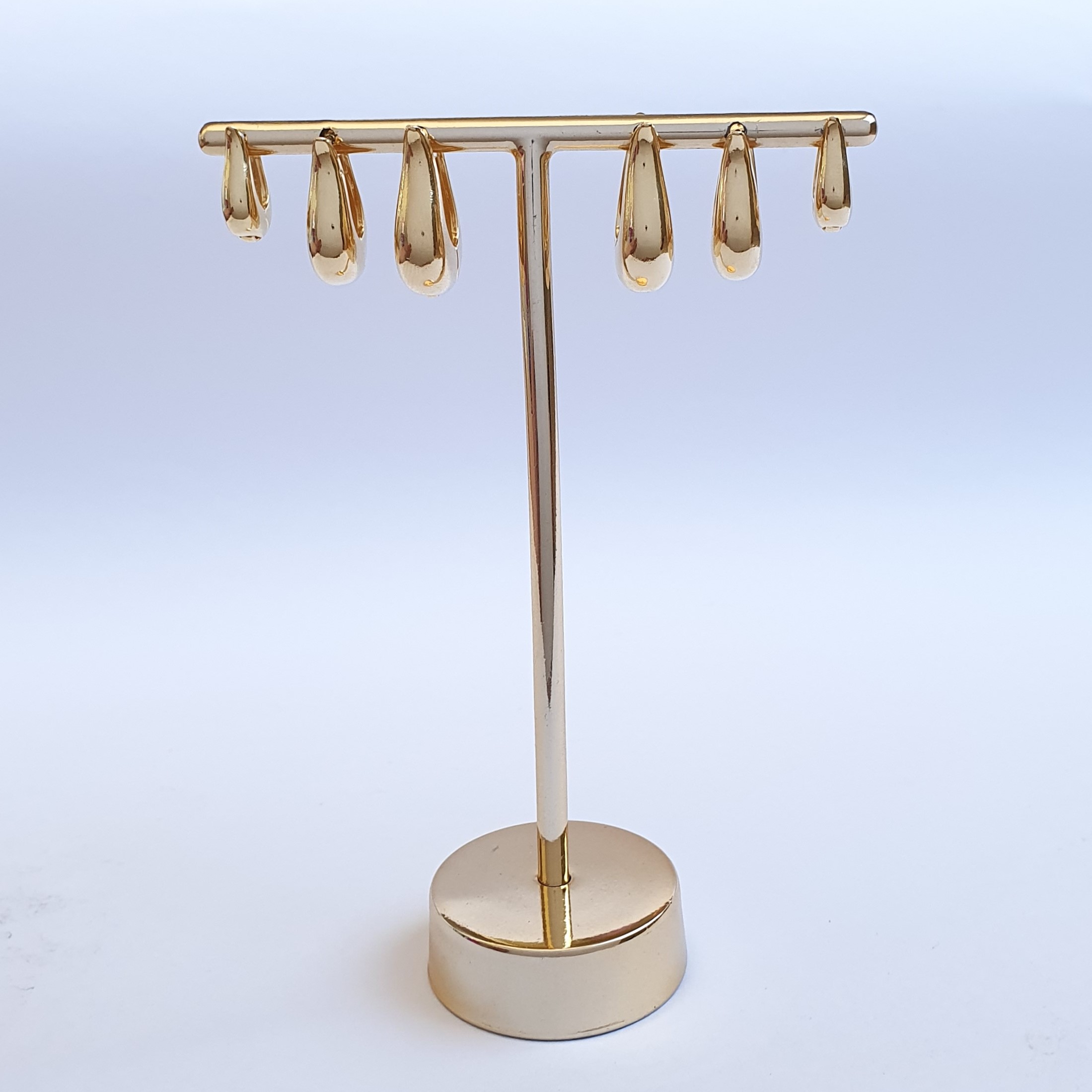 Brinco Trio Argolinha Gota U (Grande)