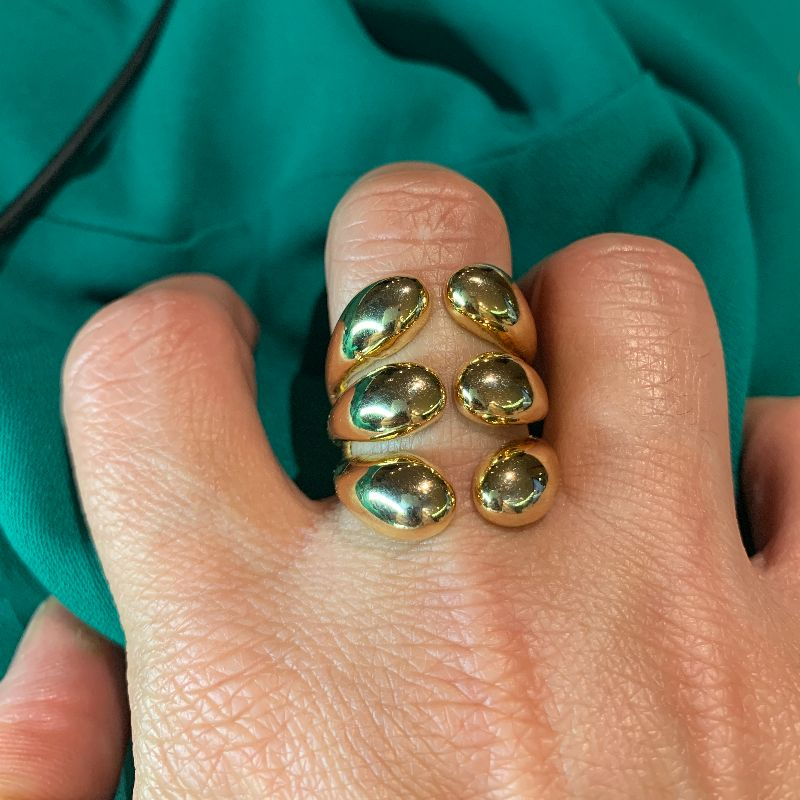 ANEL  LIZY AJUSTAVEL BANHO OURO 18K