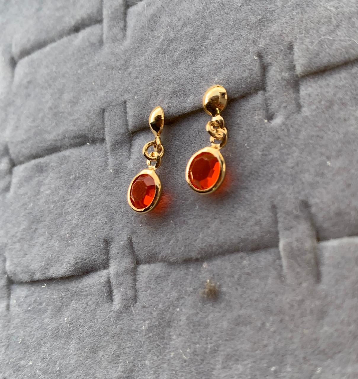 BRINCO ELIZABETH PEDRA LARANJA