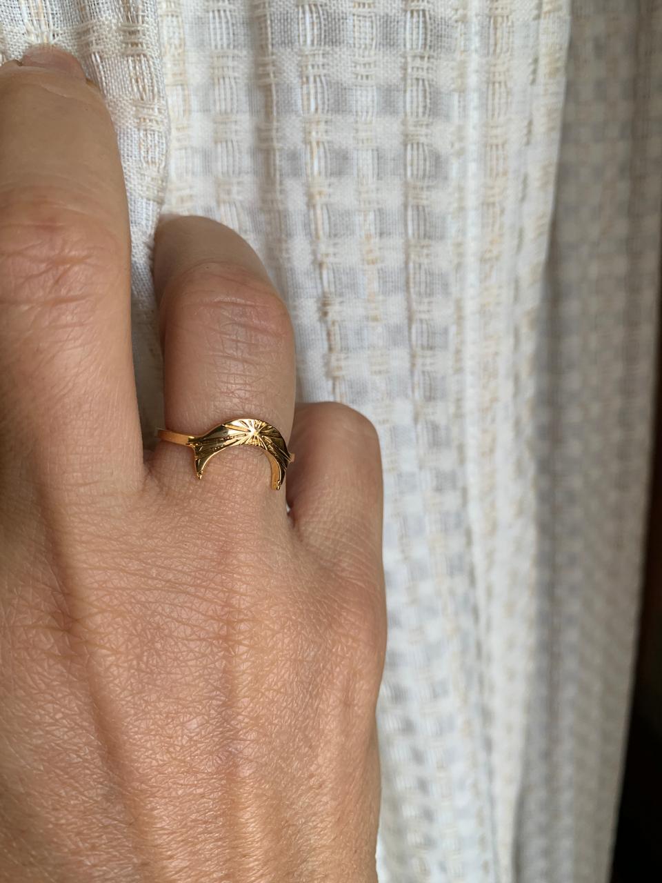 ANEL ORGANICO LUA REGULAVEL BANHO OURO 18K