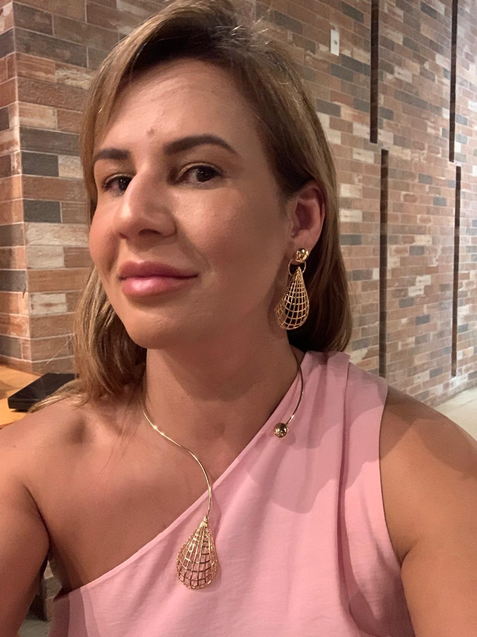 COLAR CHOKER ARO GOTA REDE BANHO OURO 18K