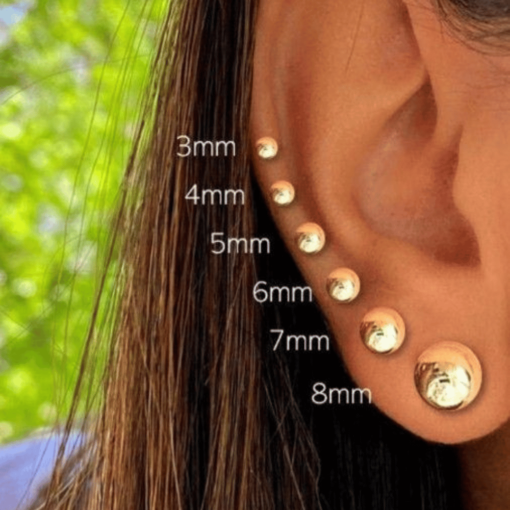 Brinco de Bola lisa 4mm - Aço com Banho