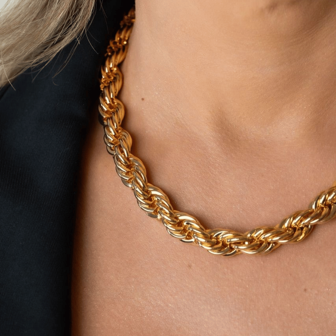 Choker cordão Torcido 10mm de espessura 40cm de comprimento + 5cm de extensor