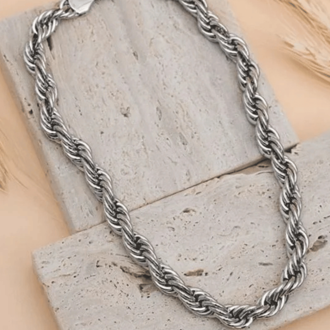 Choker cordão Torcido 10mm de espessura 40cm de comprimento + 5cm de extensor