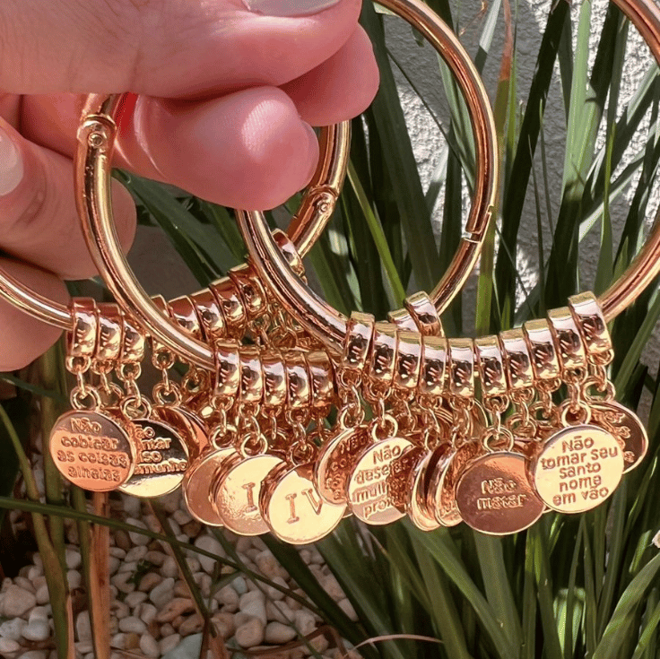 Bracelete 10mandamentos - Banhado a ouro