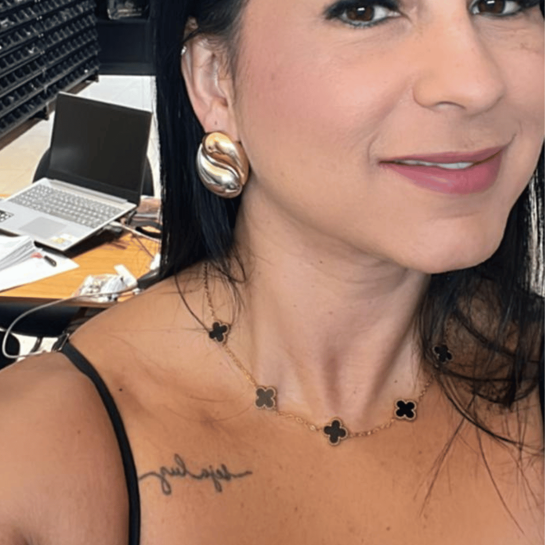 Choker Trevo Inspiração - Aço inox com banho de Ouro