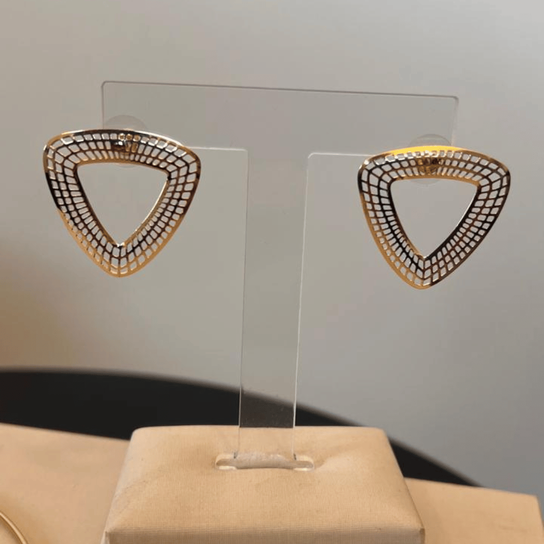 Conjunto de Aro com Brinco e Pingente de Triangulo