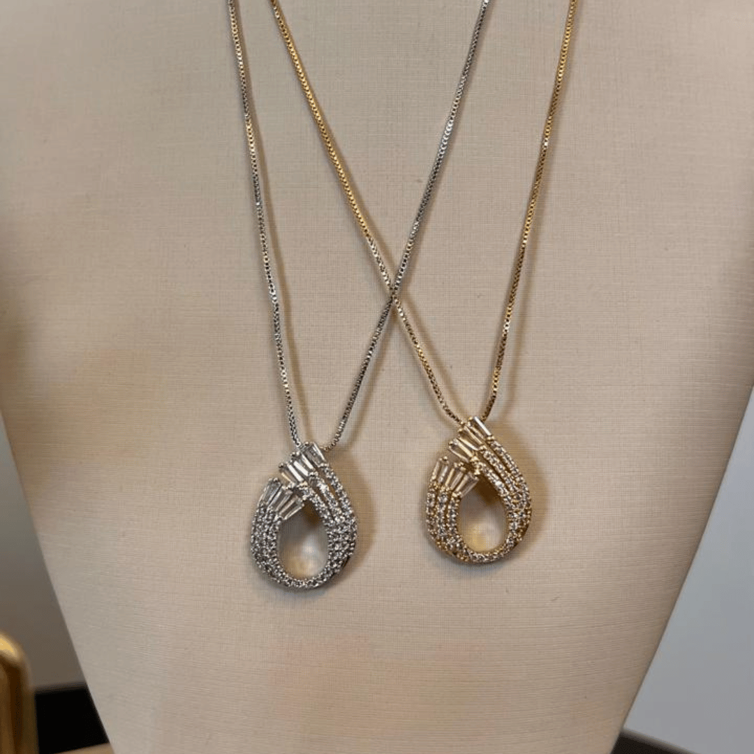 Conjunto Gota Cravejado em Zircônias