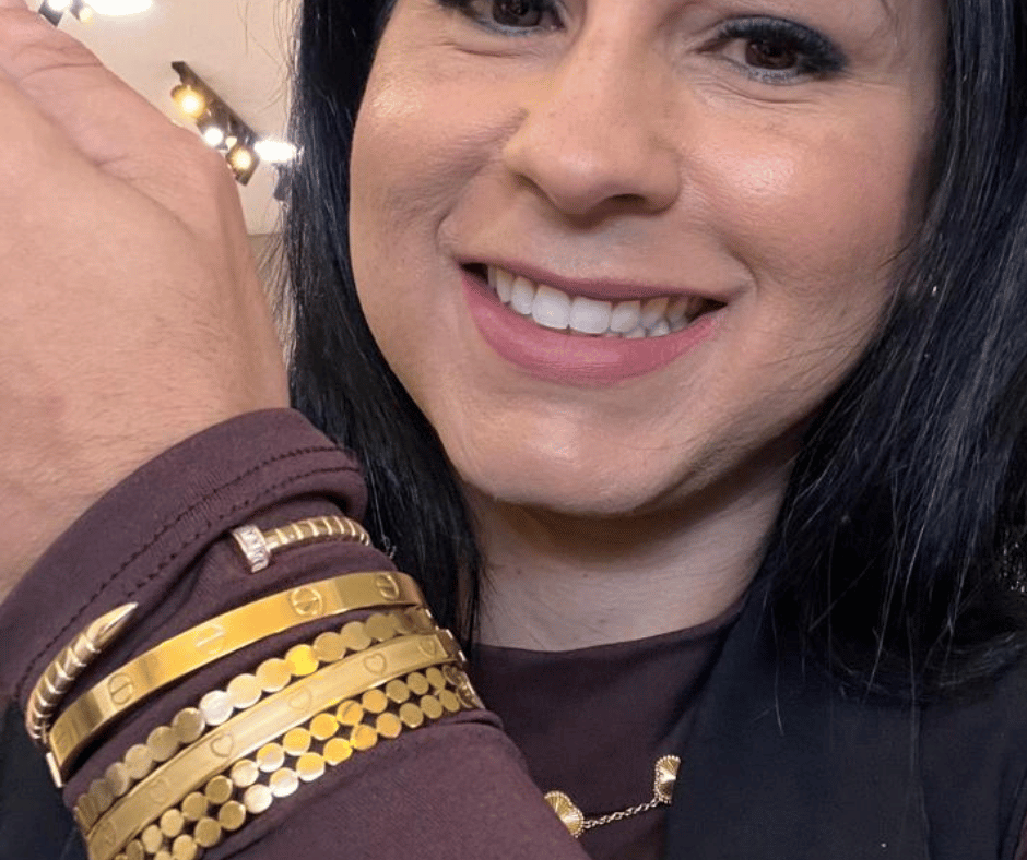 Bracelete de Aço com coração - Aço com banho