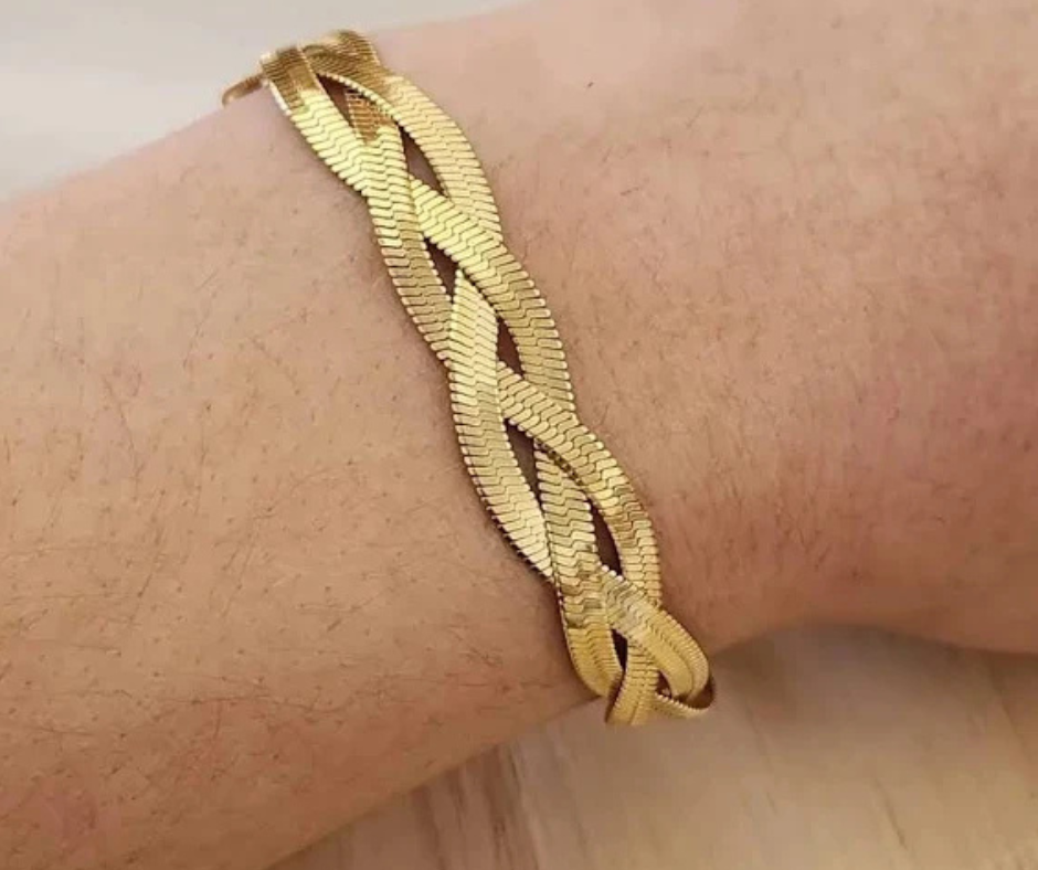 Pulseira de Fita Trançada tripla