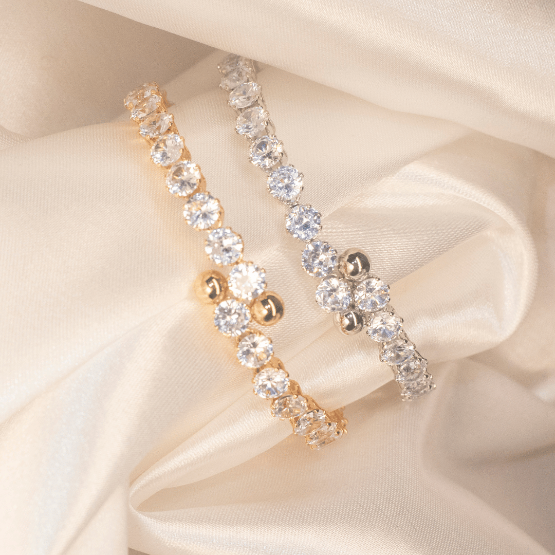 Bracelete Zirconias duas pontas