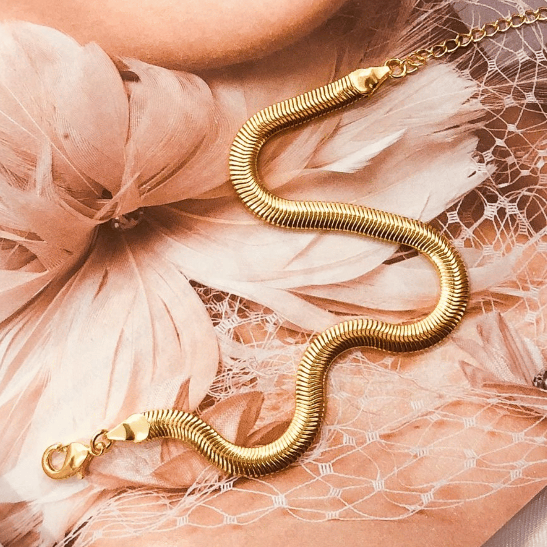 Pulseira de Malha - Aço Inox com Banho