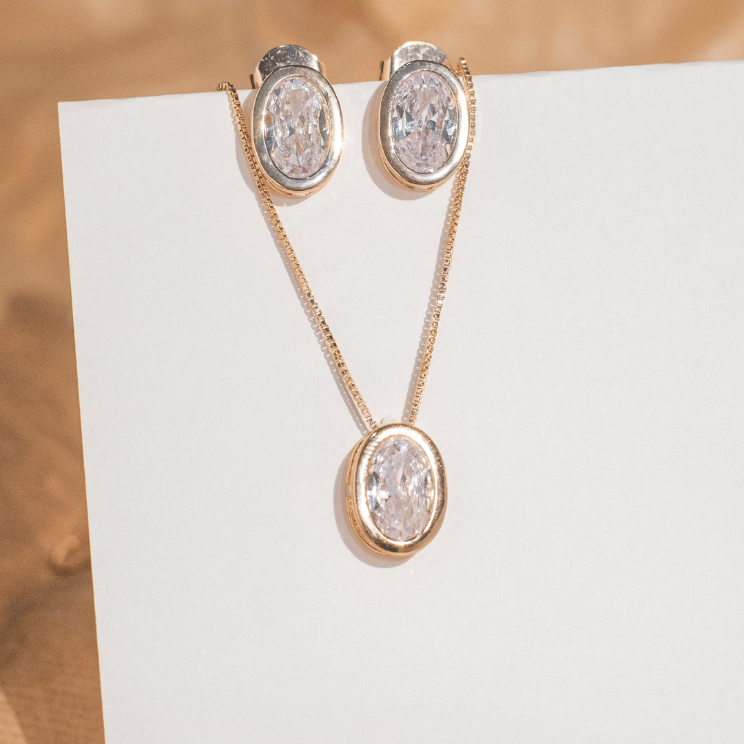 Conjunto Oval de Cristal