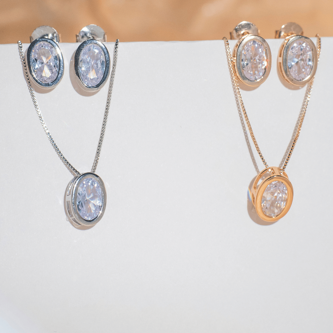 Conjunto Oval de Cristal