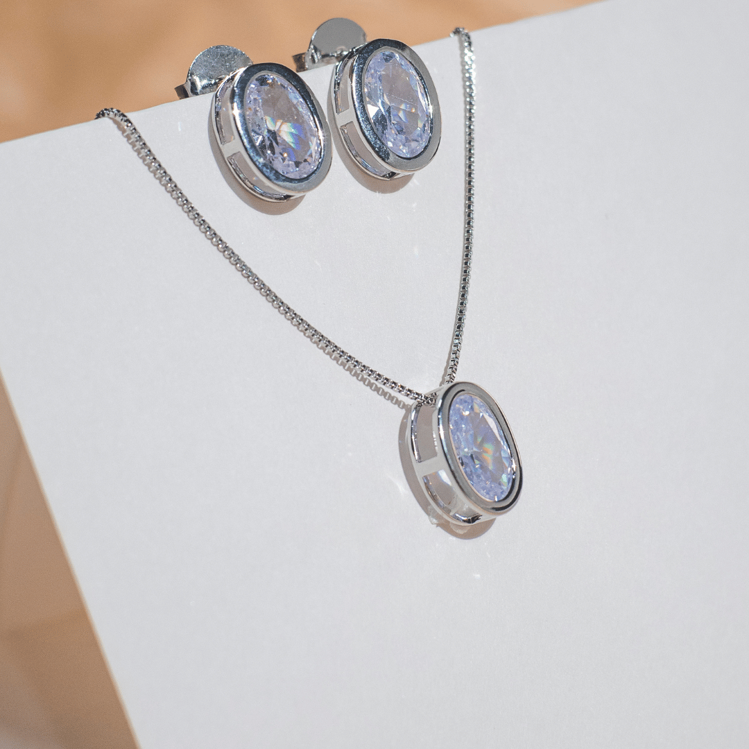 Conjunto Oval de Cristal