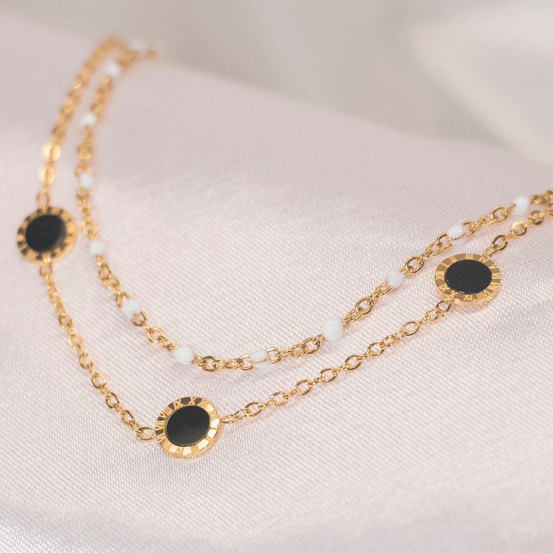 Pulseira Numero Romano - Aço inox com Banho