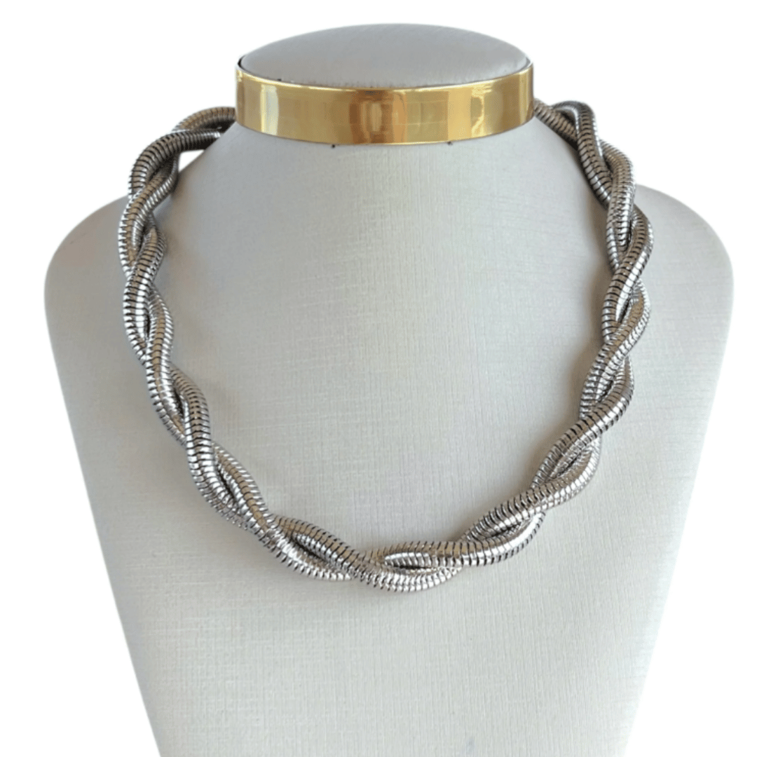 Colar Malha Torcida - Aço com Banho